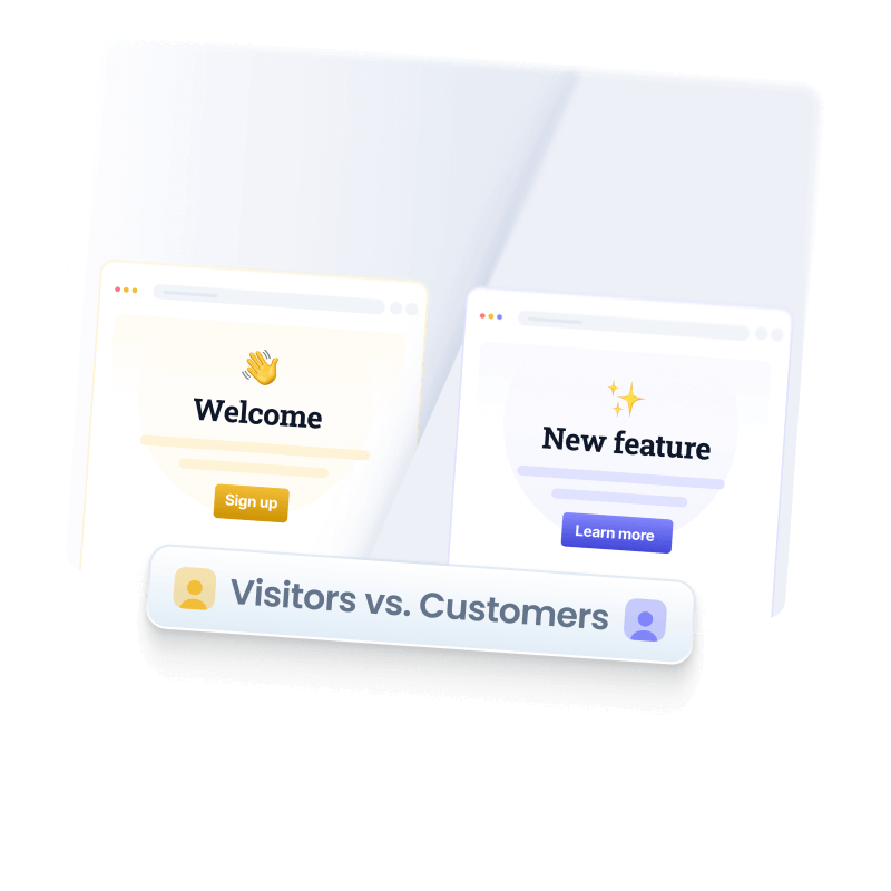 Visitors vs. Customers illustration